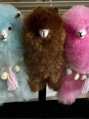 Kids Matching Set - Brown Fluffy Alpaca Plush Ensemble